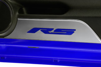 Door Panel Kick Plates "RS Style" Satin 2pc CF Blue 2010-2015 Chevrolet Camaro