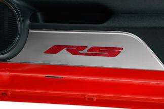 Door Panel Kick Plates “RS Style” Satin 2pc CF Red 2010-2015 Chevrolet Camaro