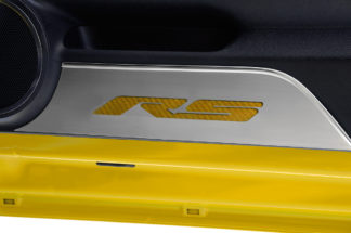 Door Panel Kick Plates “RS Style” Satin 2pc CF Yellow 2010-2015 Chevrolet Camaro