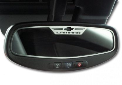 Mirror Trim Rear View Satin "Camaro Style" Oval  WITH SENSOR 2010-2014 Chevrolet Camaro