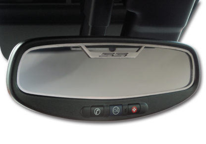 Mirror Trim Rear View Satin "SS Style" Oval WITH SENSOR 2010-2014 Chevrolet Camaro