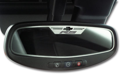 Mirror Trim Rear View Satin "RS Style" Oval WITH SENSOR 2010-2014 Chevrolet Camaro