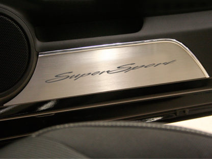 Door Panel Kick Plates "Super Sport Etched" Satin 2pc 2010-2015 Chevrolet Camaro