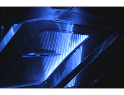 Hood Panel Supercharged Polished Illum. Blue LED 2010-2015 Chevrolet Camaro