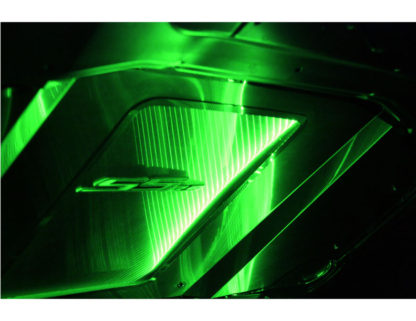 Hood Panel Supercharged Polished Illum. Green LED 2010-2015 Chevrolet Camaro