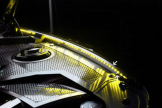 Inner Fender Liners Polished 4pc w/ Top Caps Illum. Yellow LED 2010-2015 Chevrolet Camaro