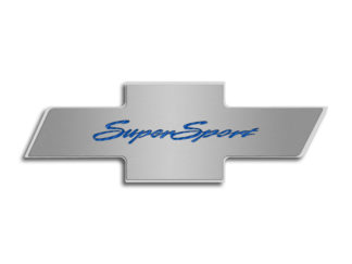 Hood Badge “Super Sport” Stainless Emblem fits factory hood pad CF Blue 2010-2015 Chevrolet Camaro