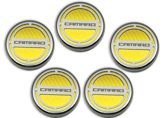 Cap Cover Set Carbon Fiber “Camaro” Series Automatic 5pc CF Yellow 2010-2015 Chevrolet Camaro