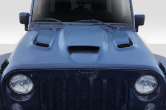 2007-2018 Jeep Wrangler Duraflex Hellcat Look Hood - 1 Piece