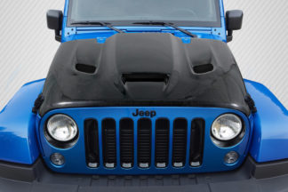 2007-2018 Jeep Wrangler Carbon Creations DriTech Hellcat Look Hood - 1 Piece