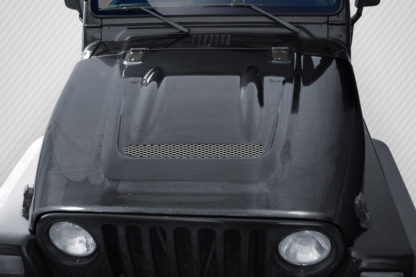 1997-2006 Jeep Wrangler Carbon Creations Heat Reduction Hood (fits all models without highline fenders) - 1 Piece