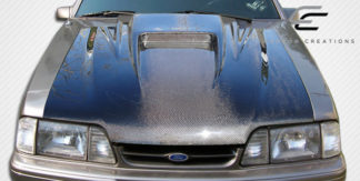 1987-1993 Ford Mustang Carbon Creations Spyder3 Hood – 1 Piece (Overstock)