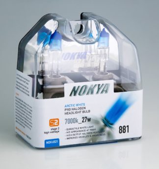 Nokya Headlight Bulb; Pro Series; 881 Halogen; Arctic White; 7000K; Set Of 2
