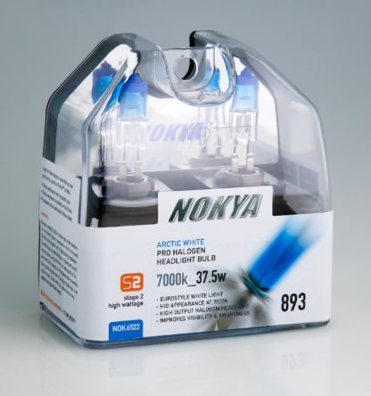 Nokya Headlight Bulb; Pro Series; 893 Halogen; Arctic White; 7000K; Set Of 2