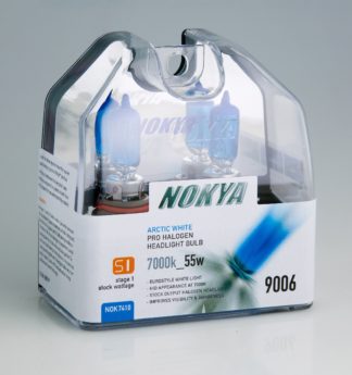 Nokya Headlight Bulb; Pro Series; 9006 (HB4) Halogen; Arctic White; 55 Watt 7000K; Set Of 2