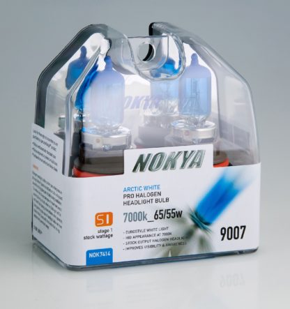 Nokya Headlight Bulb; Pro Series; 9007 (HB5) Halogen; 65/ 55 Watt; Arctic White; 7000K; Set Of 2