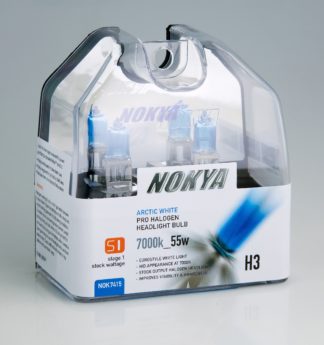 Nokya Headlight Bulb; Pro Series; H3 Halogen; Arctic White; 55 Watt 7000K; Set Of 2