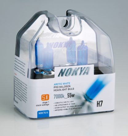 Nokya Headlight Bulb; Pro Series; H7 Halogen; Arctic White; 55 Watt 7000K; Set Of 2