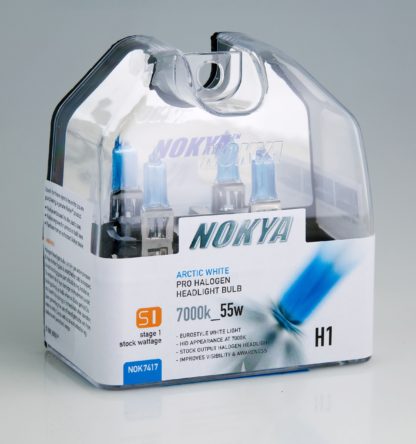 Nokya Headlight Bulb; Pro Series; H1 Halogen; Arctic White; 55 Watt 7000K; Set Of 2