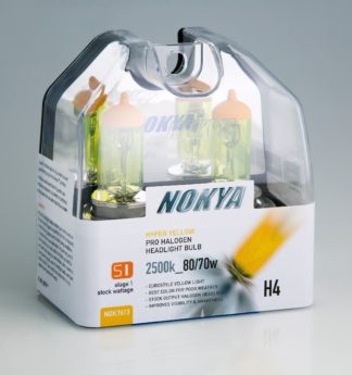 Nokya Headlight Bulb; Pro Series; H4 Halogen; Hyper Yellow; 2500K; Set Of 2