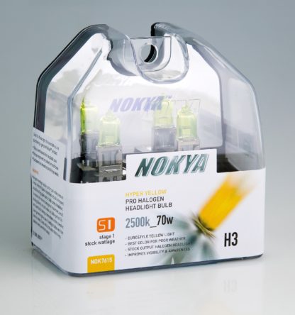 Nokya Headlight Bulb; Pro Series; H3 Halogen; Hyper Yellow; 2500K; Set Of 2