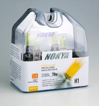 Nokya Headlight Bulb; Pro Series; H1 Halogen; Hyper Yellow; 2500K; Set Of 2