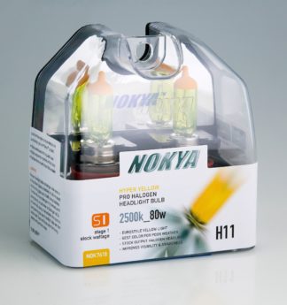 Nokya Headlight Bulb; Pro Series; H11 Halogen; Hyper Yellow; 2500K; Set Of 2