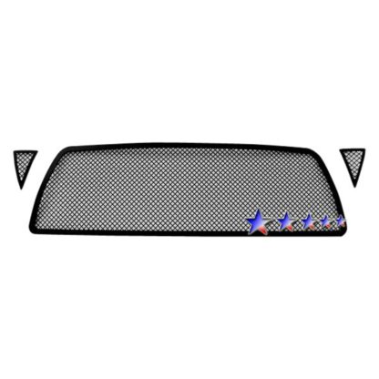 Black - 1.8mm Wire Mesh Grille - 2005-2010 Toyota Tacoma 1 PC Center & 2 PCS For Side Holes