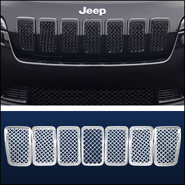CCI Grille Overlay Black ABS; Jeep Cherokee  2019-2020