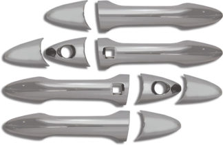 ABS Chrome Door Handle Cover 4-Door 1-or-2-Keyhole w/ 2-Smart-Key 10-Pc (4-Lever + 4-NoKey + 2-Key) 2012 – 2016 Hyundai Accent