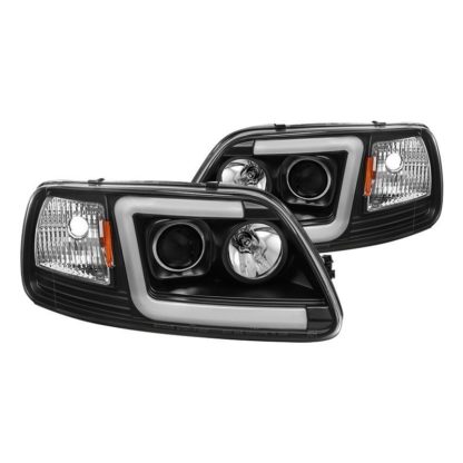 Ford F150 97-03 / Expedition 97-02 1PC Light Bar Projector Headlights - ( Will Not Fit Manufacture Date Before 6/1997 ) - Black