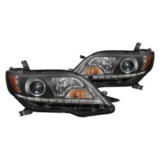 Toyota Sienna 15-19 (SE XE models only) Projector Headlights – Halogen Model Only ( Not Compatible with Xenon/HID Model ) – DRL LED – Low Beam-H7(Included) ; High Beam-H1(Included) ; Signal-7440NA(Included) – Black