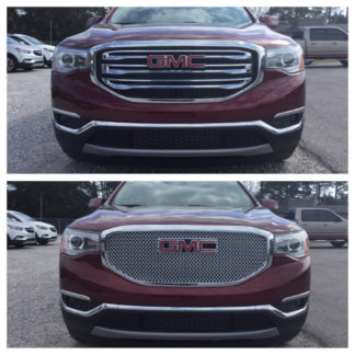 2017-2019 GMC Acadia  SLT Only (Must remove OEM chrome grille trim) 1PC Chrome MESH Overlay Grille