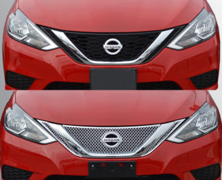 2016-2019 Nissan Sentra  1PC Chrome Overlay Grille