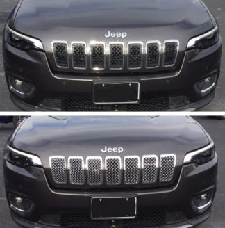 2019-2020 Jeep Cherokee  7PC Chrome  Overlay Grille