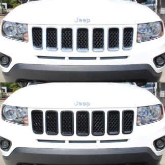 2011-2017 Jeep Compass BASE/SPORT/LATITUDE/LIMITED  7PC Gloss Black Overlay Grille