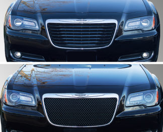 2011-2014 Chrysler 300  BASE/S/C 1PC Gloss Black Overlay Grille