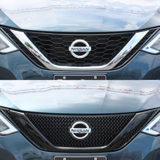 2016-2019 Nissan Sentra  1PC Gloss Black Overlay Grille