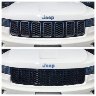 2017-2020 Jeep Grand Cherokee  7PC Gloss Black  Overlay Grille