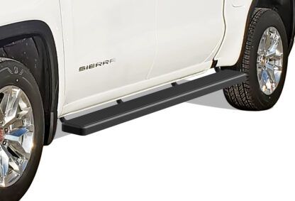 iStep Wheel To Wheel 6 Inch Running Boards | 2019-2020 Chevy Silverado 1500 Crew Cab/2019-2020 GMC Sierra 1500 Crew Cab/2020 Chevy Silverado 2500/3500 Crew Cab/2020 GMC Sierra 2500/3500 Crew Cab| Incl. Diesel models with DEF tanks|Excl. 2019 Silverado 1500 LD & 2019 Sierra 1500 Limited 5.5 ft Bed (Black) - Pair