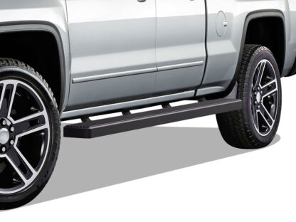 iStep Wheel To Wheel 6 Inch Running Boards | 2007-2018 Chevy/GMC Silverado/Sierra 1500 Extended Cab/Double Cab 6.5 ft Bed (Incl. 2019 Silverado 1500 LD & 2019 Sierra 1500 Limited) 2007-2019 Chevy/GMC Silverado/Sierra 2500 HD/3500 HD Extended Cab/Double Cab 6.5ft Bed (Incl. Diesel models with DEF tanks)|Not For 07 Classic Model (Black) - Pair