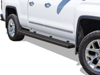 iStep Wheel To Wheel 6 Inch Running Boards | 2007-2018 Chevy/GMC Silverado/Sierra 1500 Extended Cab/ Double Cab 5.6 ft Bed (Incl. 2019 Silverado 1500 LD & 2019 Sierra 1500 Limited)  2007-2019 Chevy/GMC Silverado/Sierra 2500 HD/3500 HD Extended Cab/ Double Cab 5.6 ft Bed (Incl. Diesel models with DEF tanks)|Not For 07 Classic Model (Black) – Pair