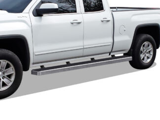 iStep Wheel To Wheel 6 Inch Running Boards | 2007-2018 Chevy/GMC Silverado/Sierra 1500 Extended Cab/Double Cab 8 ft Bed(Incl. 2019 Silverado 1500 LD & 2019 Sierra 1500 Limited)  2007-2019 Chevy/GMC Silverado/Sierra 2500 HD/3500 HD Extended Cab/Double Cab 8ft Bed (Incl. Diesel models with DEF tanks)|Not For 07 Classic Model (Hairline) – Pair