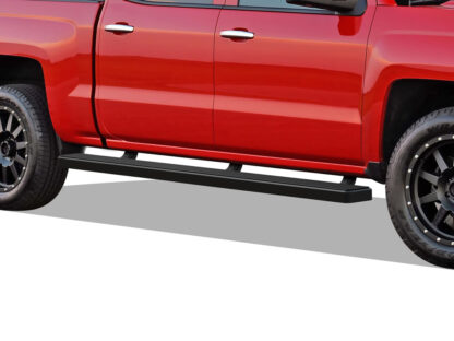 iStep Wheel To Wheel 6 Inch Running Boards | 2007-2018 Chevy/GMC Silverado/Sierra 1500 Crew Cab 5.5 ft Bed (Incl. 2019 Silverado 1500 LD & 2019 Sierra 1500 Limited ) 2007-2019 Chevy/GMC Silverado/Sierra 2500 HD/3500 HD Crew Cab 5.5 f tBed (Incl. Diesel Models With DEF Tanks) Not For 07 Classic Model (Black) - Pair