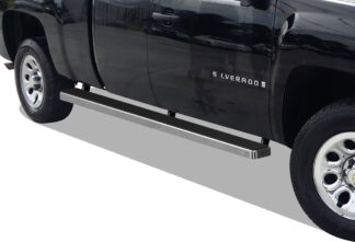 iStep Wheel To Wheel 6 Inch Running Boards | 1999-2013 Chevy Silverado/ GMC Sierra 1500/2500 Ext. Cab 5.5 ft Bed 2001-2014 Chevy Silverado/ GMC Sierra 2500HD/3500 Ext. Cab 5.5 ft Bed (Excl C/K Classic & S.S) (Hairline) – Pair