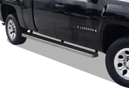 iStep Wheel To Wheel 6 Inch Running Boards | 1999-2013 Chevy Silverado/ GMC Sierra 1500/2500 Ext. Cab 5.5 ft Bed 2001-2014 Chevy Silverado/ GMC Sierra 2500HD/3500 Ext. Cab 5.5 ft Bed (Excl C/K Classic & S.S) (Hairline) - Pair