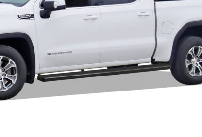 iStep Wheel To Wheel 5 Inch Running Boards | 2019-2020 Chevy Silverado 1500 Crew Cab/2019-2020 GMC Sierra 1500 Crew Cab/2020 Chevy Silverado 2500/3500 Crew Cab/2020 GMC Sierra 2500/3500 Crew Cab| Incl. Diesel models with DEF tanks|Excl. 2019 Silverado 1500 LD & 2019 Sierra 1500 Limited 6.5 ft Bed (Black) - Pair
