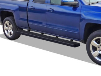 iStep Wheel To Wheel 5 Inch Running Boards | 2007-2018 Chevy/GMC Silverado/Sierra 1500 Extended Cab/Double Cab 6.5 ft Bed (Incl. 2019 Silverado 1500 LD & 2019 Sierra 1500 Limited) 2007-2019 Chevy/GMC Silverado/Sierra 2500 HD/3500 HD Extended Cab/Double Cab 6.5ft Bed (Incl. Diesel models with DEF tanks)|Not For 07 Classic Model (Black) – Pair