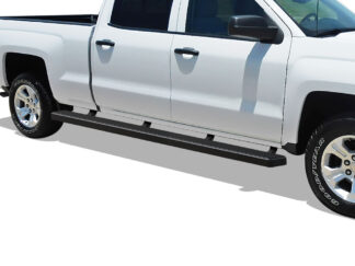iStep Wheel To Wheel 5 Inch Running Boards | 2007-2018 Chevy/GMC Silverado/Sierra 1500 Crew Cab 6.5 ft Bed (Incl. 2019 Silverado 1500 LD & 2019 Sierra 1500 Limited ) 2007-2019 Chevy/GMC Silverado/Sierra 2500 HD/3500 HD Crew Cab 6.5 ft Bed (Incl. Diesel Models With DEF Tanks) Not For 07 Classic Model|6.5 ft Bed (Black) - Pair