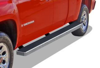 iStep Wheel To Wheel 5 Inch Running Boards | 1999-2013 Chevy Silverado/ GMC Sierra 1500/2500 Extended Cab 6.5 ft Bed 2001-2014 Chevy Silverado/ GMC Sierra 2500HD/3500 Extended Cab 6.5 ft Bed (Excl. C/K Classic Body Style & S.S. Models) (Hairline) - Pair